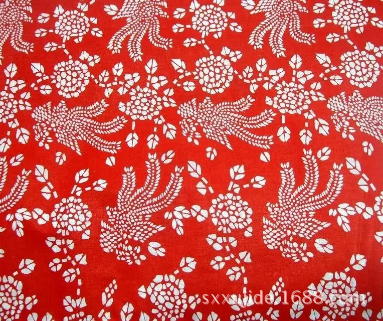 1.6米全棉32S平纹蓝印花布 乌镇蓝花布 传统土布农家乐装饰布